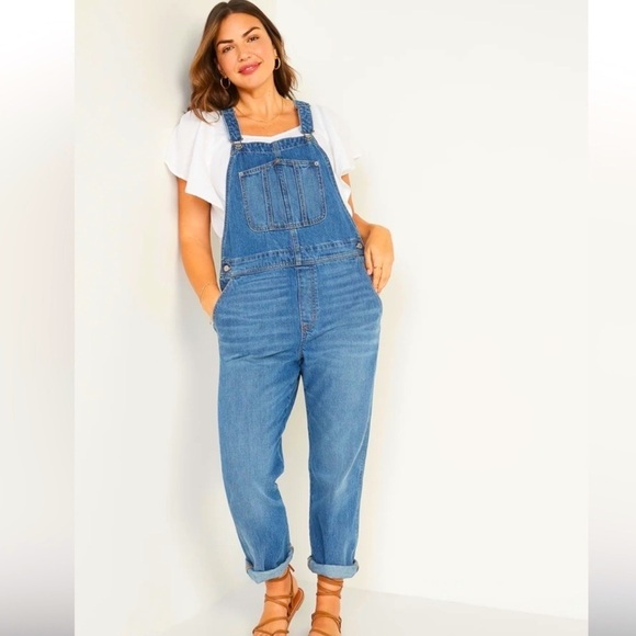 NWT! Women’s Slouchy Straight Non-Stretch Workwear Jean Overalls - Picture 1 of 5